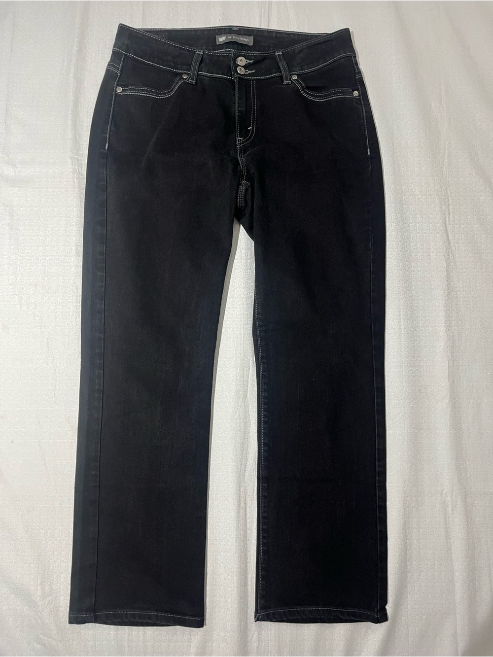 Levi's Women's Black curvy Straight-Leg Jeans size 14